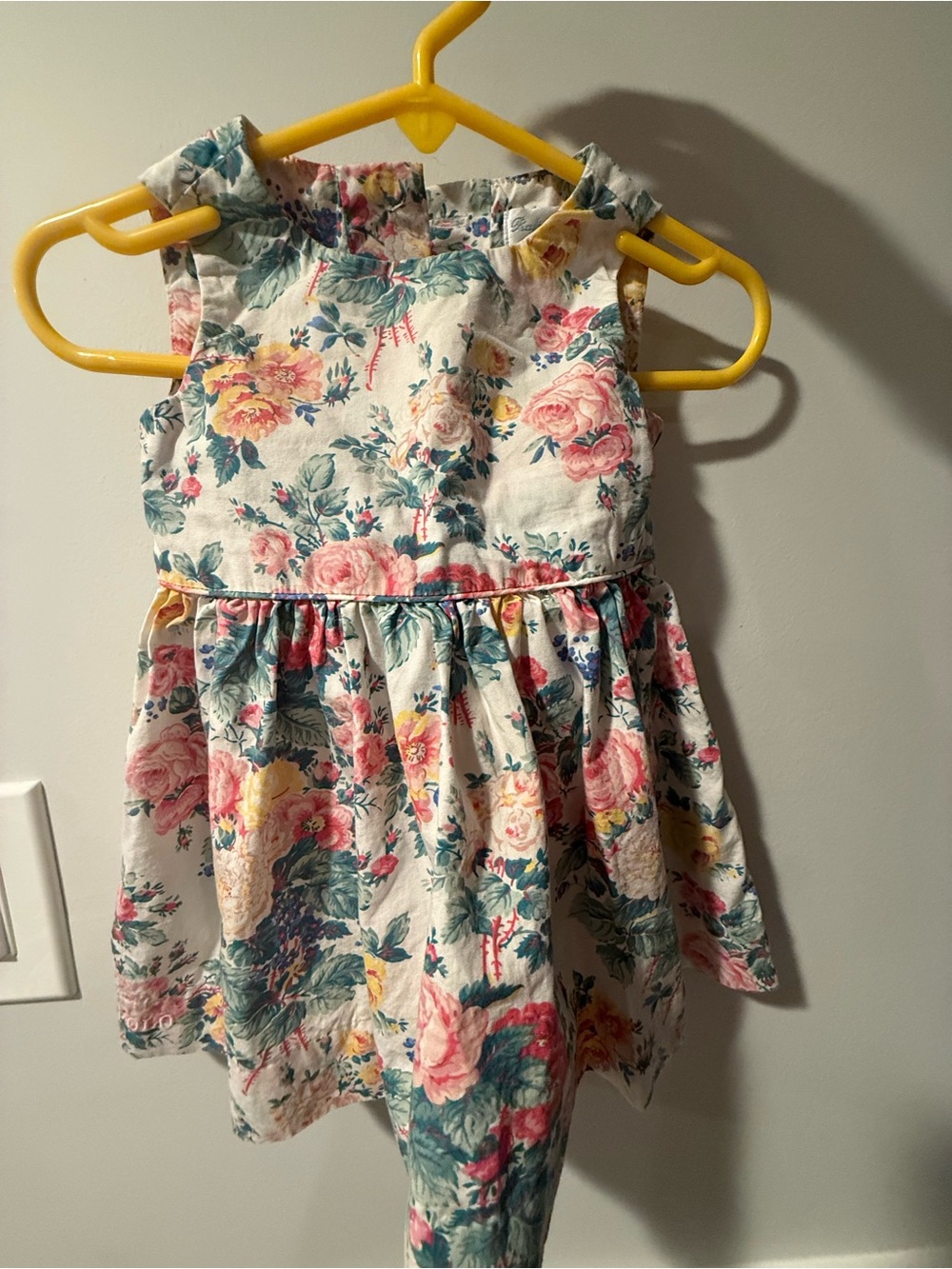Ralph Lauren Floral Sleeveless Dress in Cream, Pink & Teal